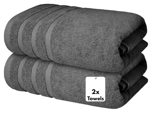 2x Charcoal Jumbo Bath Towels for a spa-like experience at home